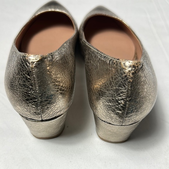 Paolo Gold Metallic Heels Sleek Design with Pointed Toe - Picture 6 of 11